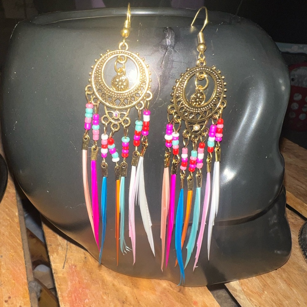Beautiful multicolored boho lightweight earrings